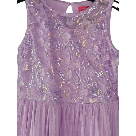 Lavender Sequin Handkerchief Tulle Childs Party Dress - Zunie - NWT - Picture 4 of 6